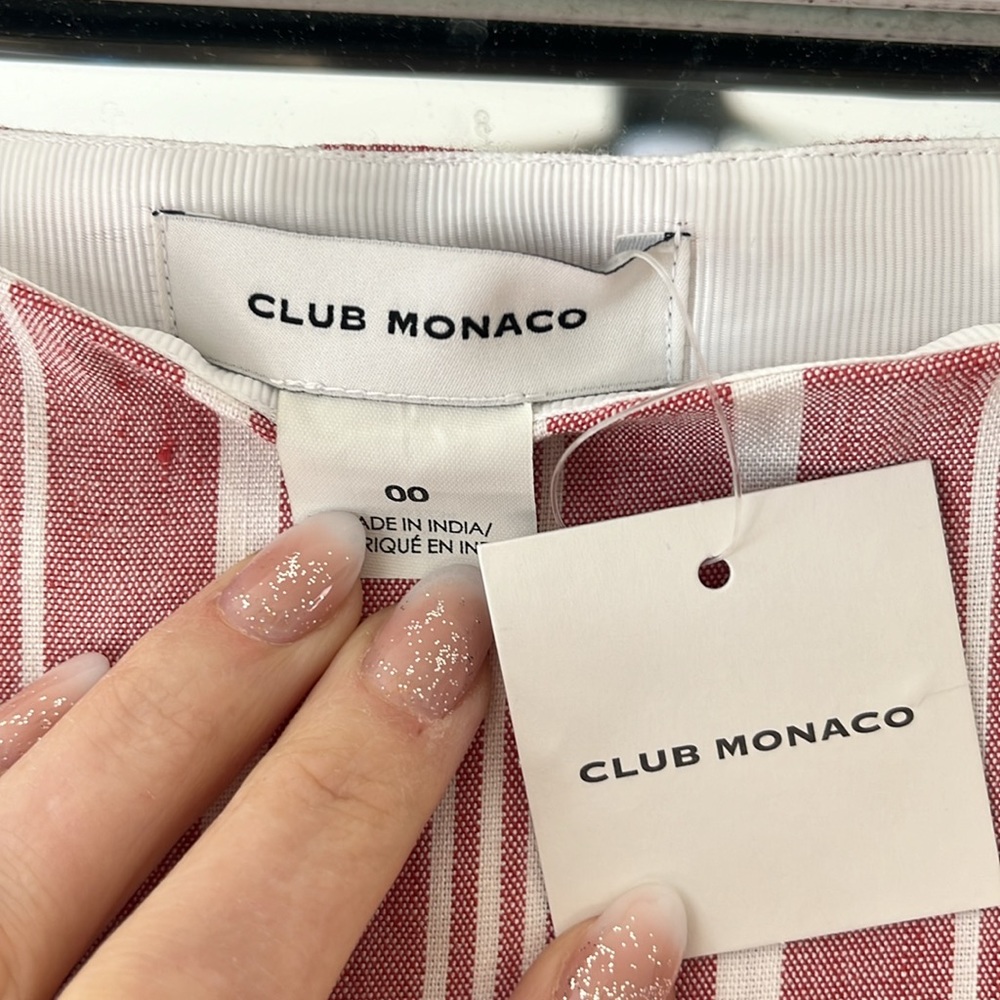 Club‎ Monaco Striped Faux Wrap Skirt NWT Size 00 - Picture 8 of 9